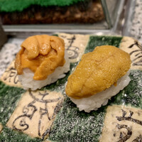 築地青空三代目  銀座三越 - バフンウニとムラサキウニ