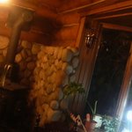 ビッグフォーレスト - 夜の店内1階　薪ストーブ