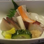 造り　イカ、鯛、縞鰺、蛸、