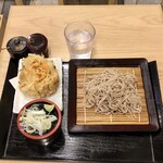 かき天 - 野菜かき揚げ＋蕎麦490円