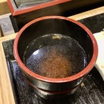 かき天 - 蕎麦湯