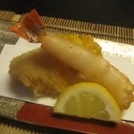 山玄茶 - 揚げ物　海老の春巻き、鱧フライ、玉蜀黍