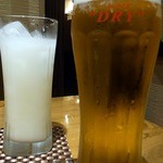 焼鳥・元気 - まずは、何時ものように生ビール５００円からのスタートです。 乾杯～！！ ぷふぁ～、旨い。 さあ、今日は何を食べましょうかね。