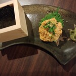 居酒屋 こういち - 鮟肝なめろう 780円　海苔で巻き巻きして食べます♪