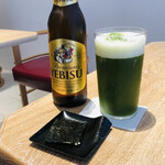 山本山 ふじヱ茶房 - 抹茶ビール　海苔煎餅