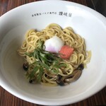 Sanukiya - 大葉香る博多明太子と信州しめじの釜玉パスタ