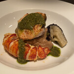 キャトルラパン　神戸三宮 - 大根の上にサーモンが乗っています