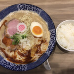 鳥そば 真屋 - 麦みそ鶏SABAそば+御飯