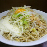 ラーメン二郎 - 2012/03/17　大ぶた　汁なし　ちょい増し　粉チーズ　ヤサイニンニク