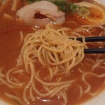 ごはんCafe四六時中 - 仙台味噌ラーメン　649円　麺アップ