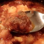 酒場食堂 サイトグラ - お肉とマッシュポテトのメリメロトマト煮込み