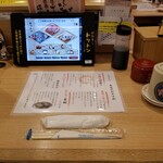 回転寿し トリトン - パーテーションカウンター。