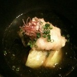 魚菜 由良 - 水茄子と鱧の擦り流し