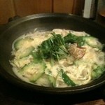 魚菜 由良 - 国産豚とゴーヤの柳川鍋