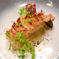 HAGI - ③福島産伊勢海老と福島の希少な洋梨（ゼネラルレクラーク）福島産摘果ブドウの果実の風味のアンサンブル