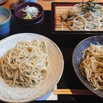 Otoichirou Kakurean - 三種の蕎麦膳(税抜1,300円) 大盛(150円追加)  わさび蕎麦は結構つんときます