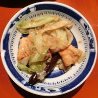 月居 赤坂 - 絲瓜炒鶏片 1200円 の豚と白菜の辛味噌炒め