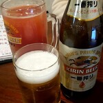 おんどり庵 - 瓶ビールとトマトチューハイ