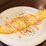 たっぷりチーズと明太の鉄板オムレツ