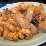 龍門 - 鶏肉の醤油うま煮定食(600円)