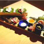 居酒屋 ニクヤウサギ - ★名物！肉刺し盛り合わせ (馬・炙り牛 他)