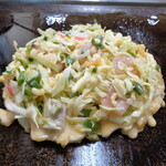 坂本おやき店 - 「お好み焼き　シーフードミックス（エビ、イカ、アサリ）」+「ねぎ」
