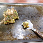 坂本おやき店 - 「お好み焼き　シーフードミックス（エビ、イカ、アサリ）」+「ねぎ」