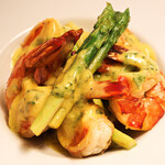 Shrimp and Asparagus with Herb Butter Sauce