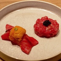 焼肉うしごろ 横浜店 - ☆牛刺し２種盛り合わせ(●＾o＾●)☆
