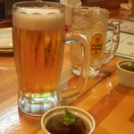 大松 - お通しとビール