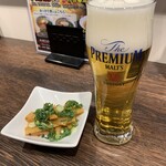 札幌ラーメン 直伝屋 - 生ビール(1杯)＋おつまみ1品