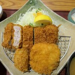 Katsutoshi - （2020/10月）ホタテクリームコロッケと旬のかきフライ＆ヒレかつ定食