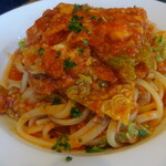 フォセッタ - 色々魚のラグーとキャベツのトマトソース