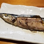 ラーメン巌哲 - 秋刀魚塩焼き＋新米ご飯