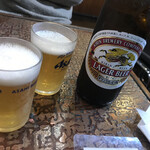 元祖とんかつカレー カツヤ - 瓶ビールはよく冷えて美味い♬