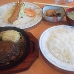 Nakanishi - 和風ハンバーグ＆エビフライランチ　840円