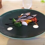 洋食　SHIMADA - 秋刀魚のマリネ　柿と大根のサラダ添え