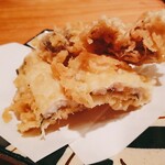 季節料理 すい舎 - 揚物：穴子と舞茸としいたけの天ぷら