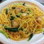 がっつりスパゲッティ 葉ﾟす多家 - 帆立と青菜のペペロンチーノ ¥580