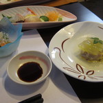 お刺身三点盛り＆先附け＆蓋物