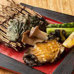 Grilled abalone with butter