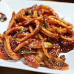 釜山 - オジンオポックム（韓国風イカ炒め）