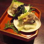 丸太町十二段家 - 蛤とうるいの霙煮。