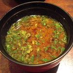 丸太町十二段家 - 生粟麩の味噌汁。