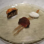 オルグイユ - ガトーノア、キャラメルソース　紀の川柿ケーキ　マスカルポーネチーズ