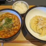 イカヅチうどん - 豚辛つけ麺＋追い飯