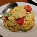 西安餃子 - トマトと青菜の玉子炒め