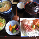 孝美 - お刺身定食1380円　漬物も美味しい。