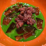 魚菜料理 縄屋 - 14.  甘味：蓮根餅の抹茶ぜんざい