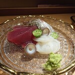 もと井 - お造り（鯛、戻り鰹、水タコ）